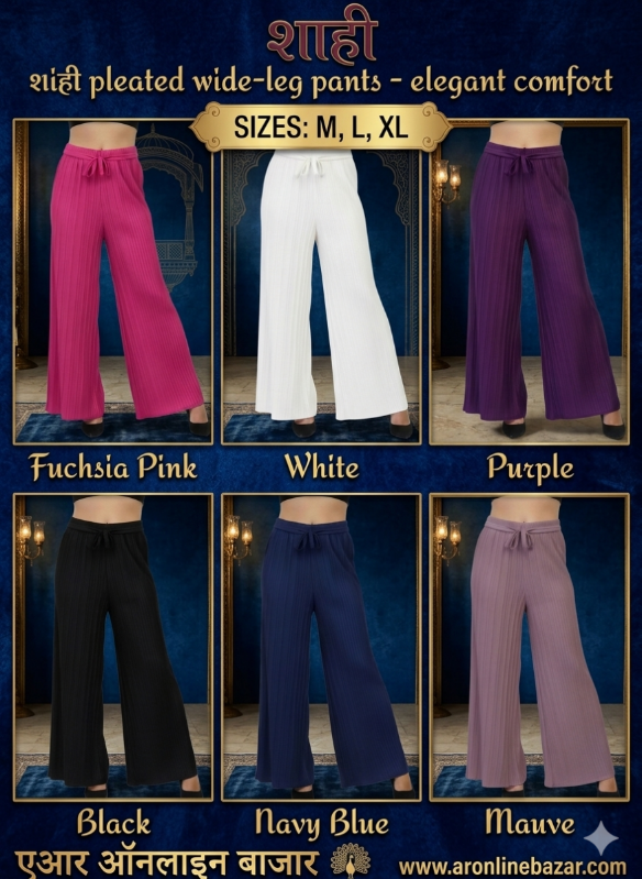 A.R Shahi Pleated Wide-Leg Pants – Elegant Comfort