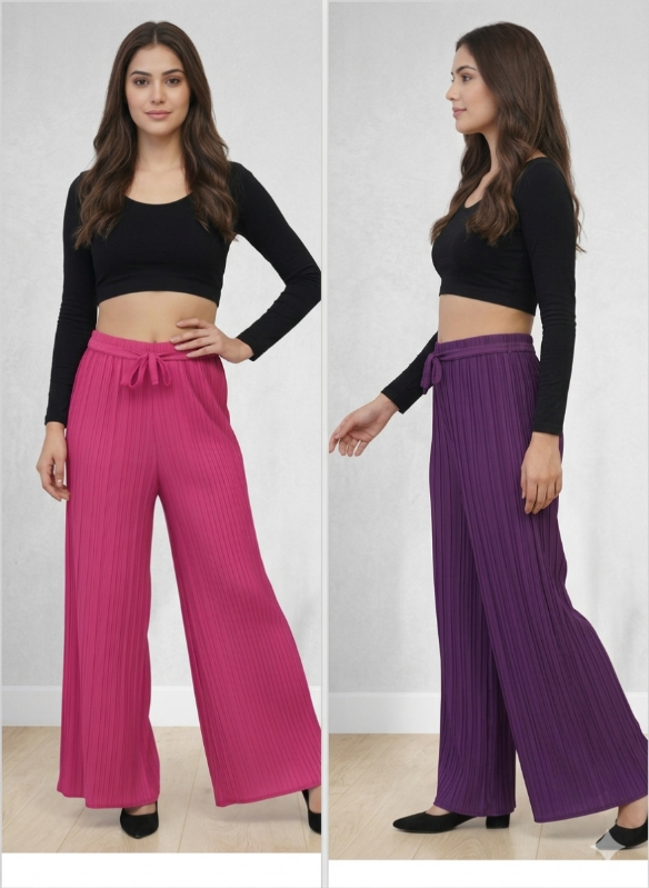 A.R. Elegance: Premium Pleated Wide-Leg Comfort Pants