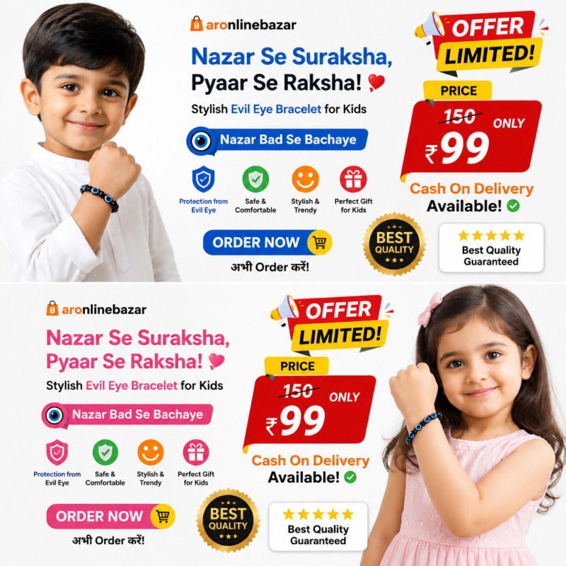 🧿 Nazar Band Bracelet – Boys, Girls, Men & Women | One Bracelet for the Whole Family