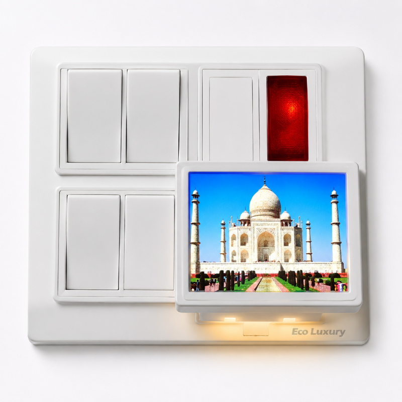 Eco Luxury LED Decorative Night Lamp for Switch Board | Taj Mahal Design | Plug & Play | Premium Quality